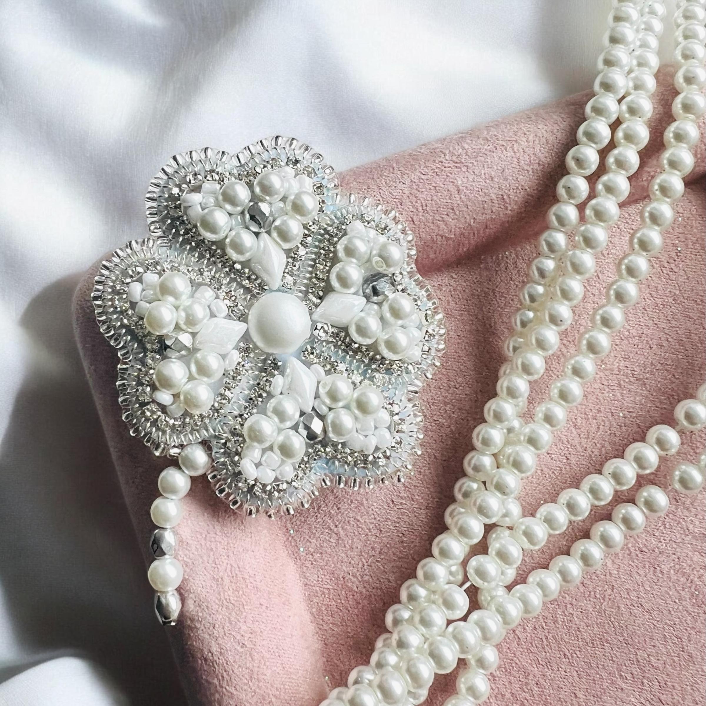 Freshwater Pearl Shamrock Pin: Lucky Crystal Brooch