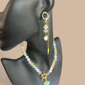 Candy waves collection: natural stone necklace with charms