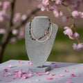 Tourmaline Beaded Necklace with Ceramic Heart | Handmade Gemstone Choker