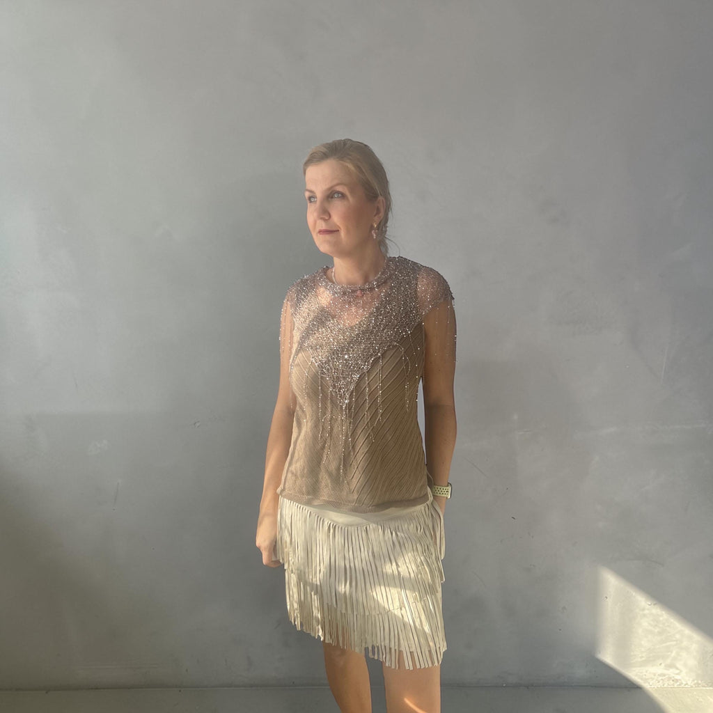 Shimmering Hand-knittedTriangle Shaw
