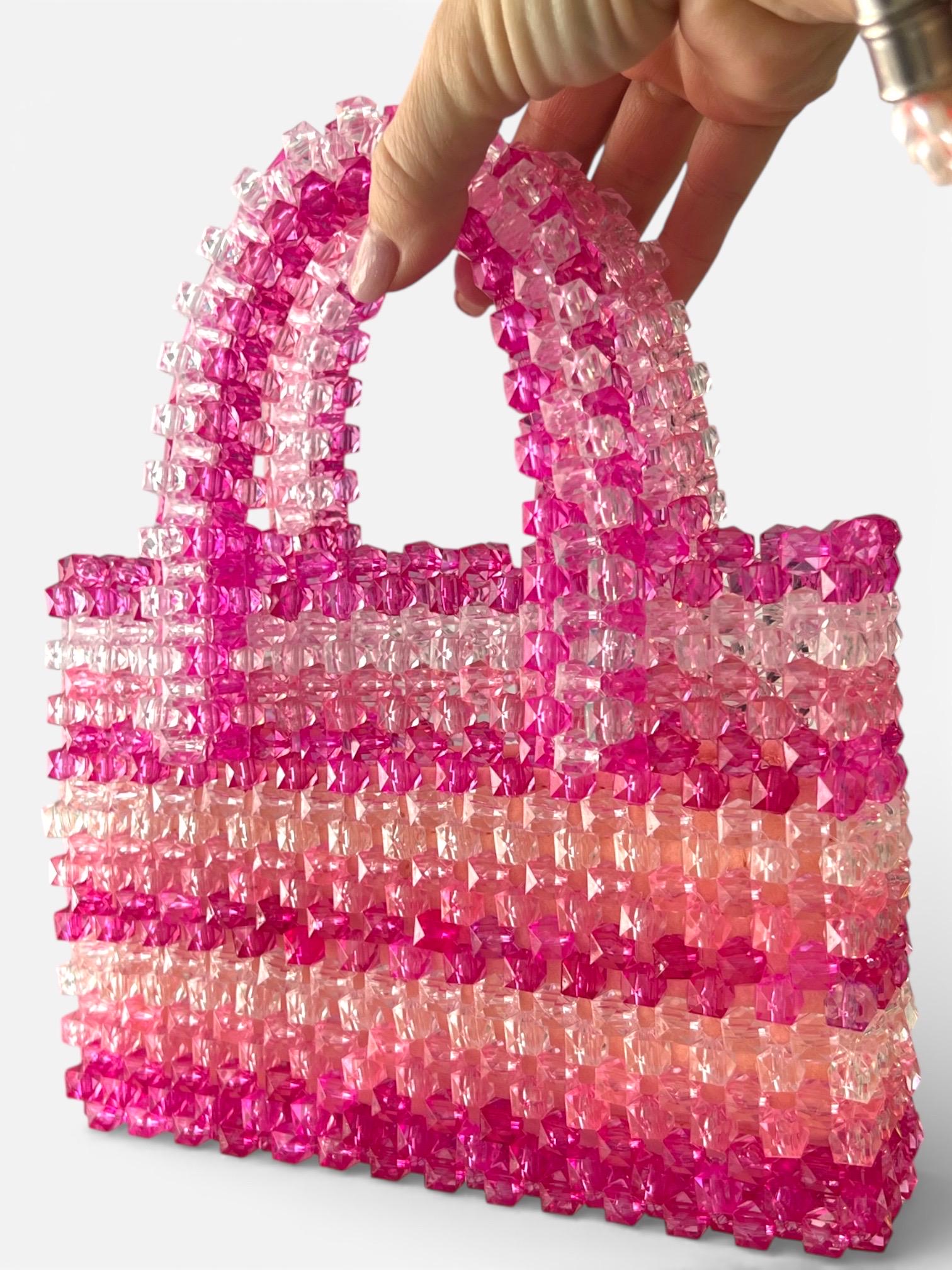 Acrylic Beaded Handwoven Handbag: Medium Summer Bag