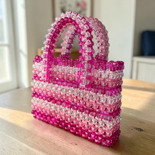 Acrylic Beaded Handwoven Handbag: Medium Summer Bag