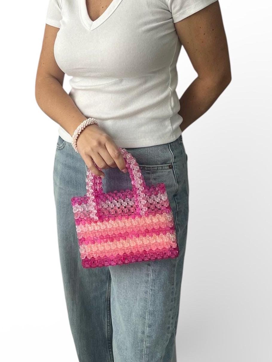 Acrylic Beaded Handwoven Handbag: Medium Summer Bag