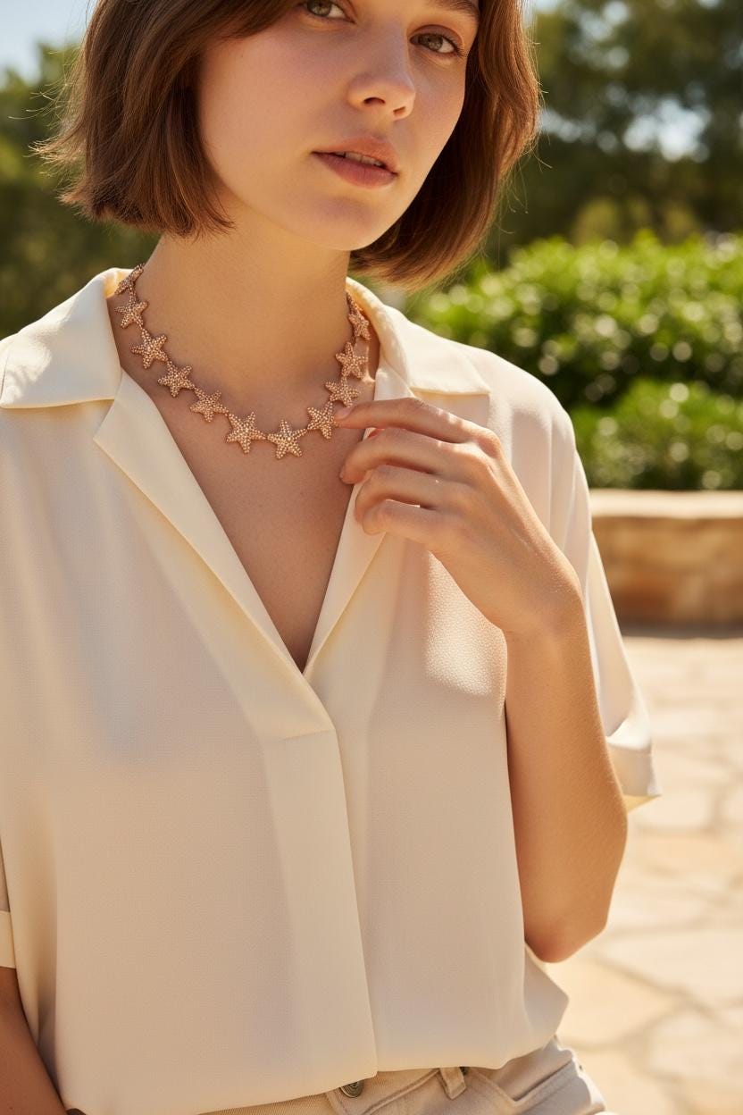 Starfish Beaded Necklace – Coastal Statement Jewelry