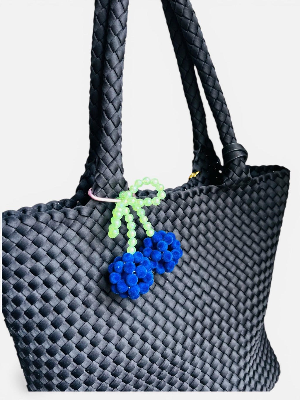 Summer Cherry Charm, Cute Beaded Keychain, Fun Bag Accessory