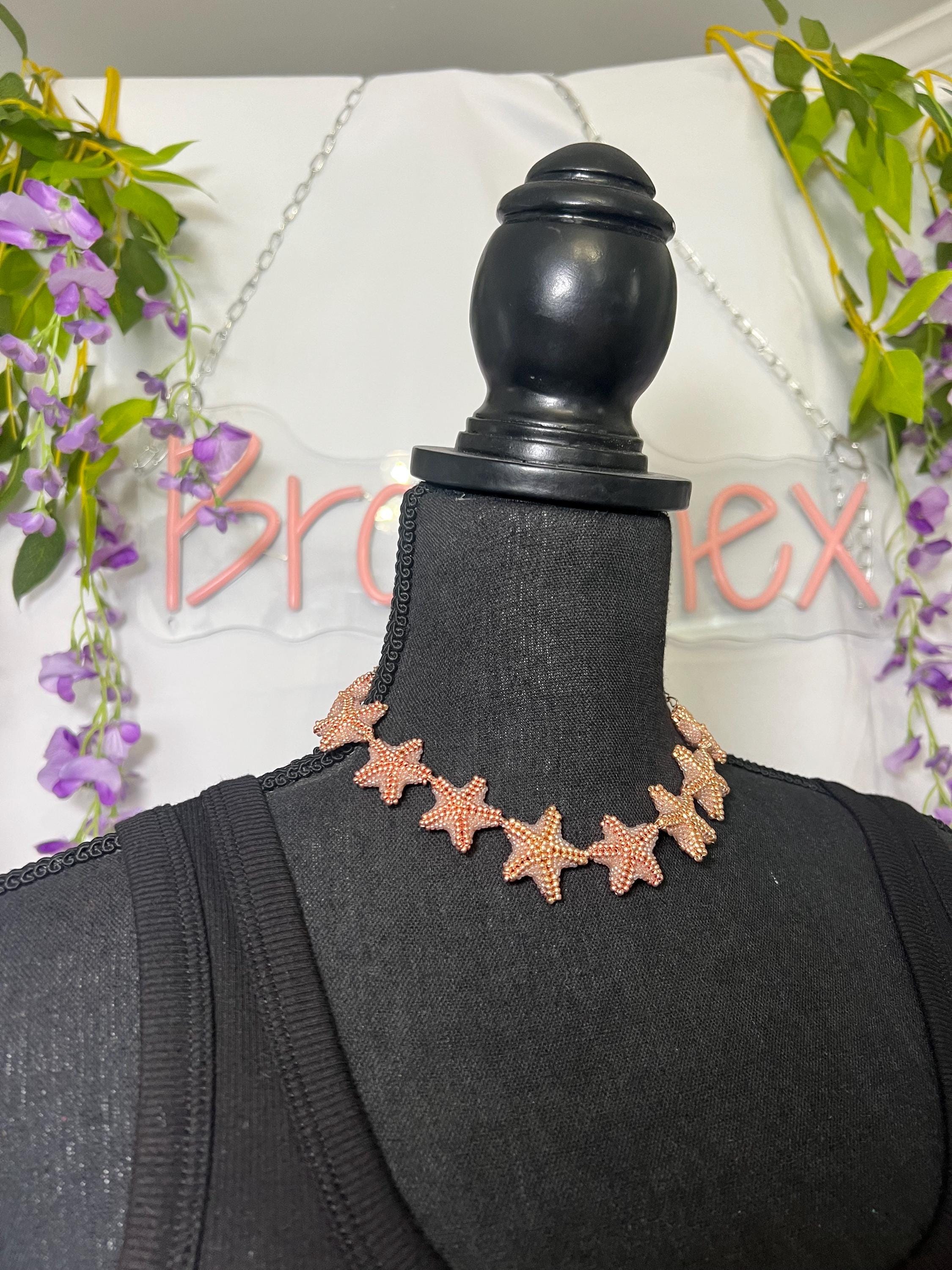Starfish Beaded Necklace – Coastal Statement Jewelry