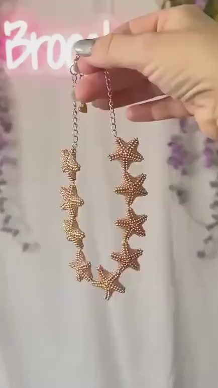 Starfish Beaded Necklace – Coastal Statement Jewelry