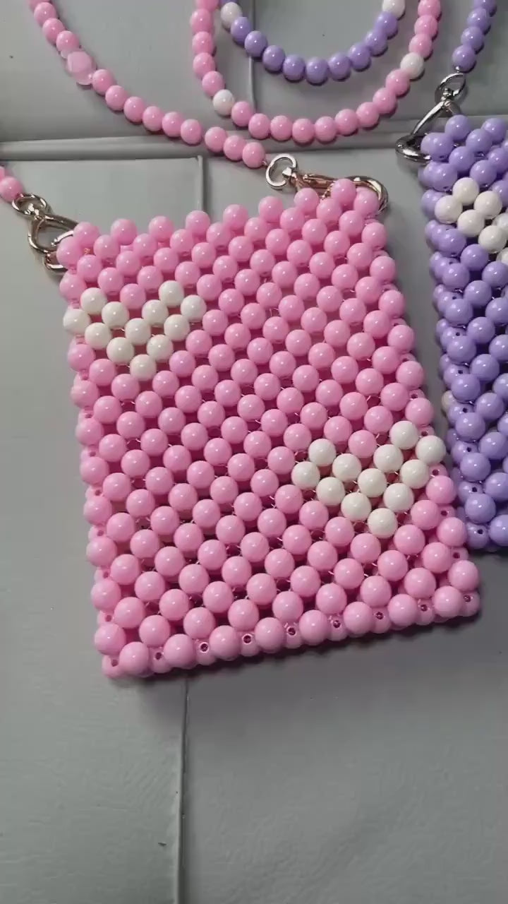 Beaded Phone Bag: Pearl Crossbody, Summer Clutch