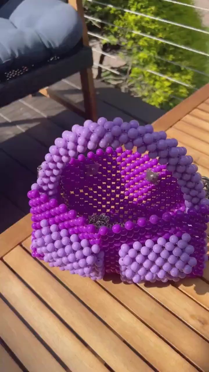 Handmade Acrylic Beaded Bag: Modern Summer Handbag