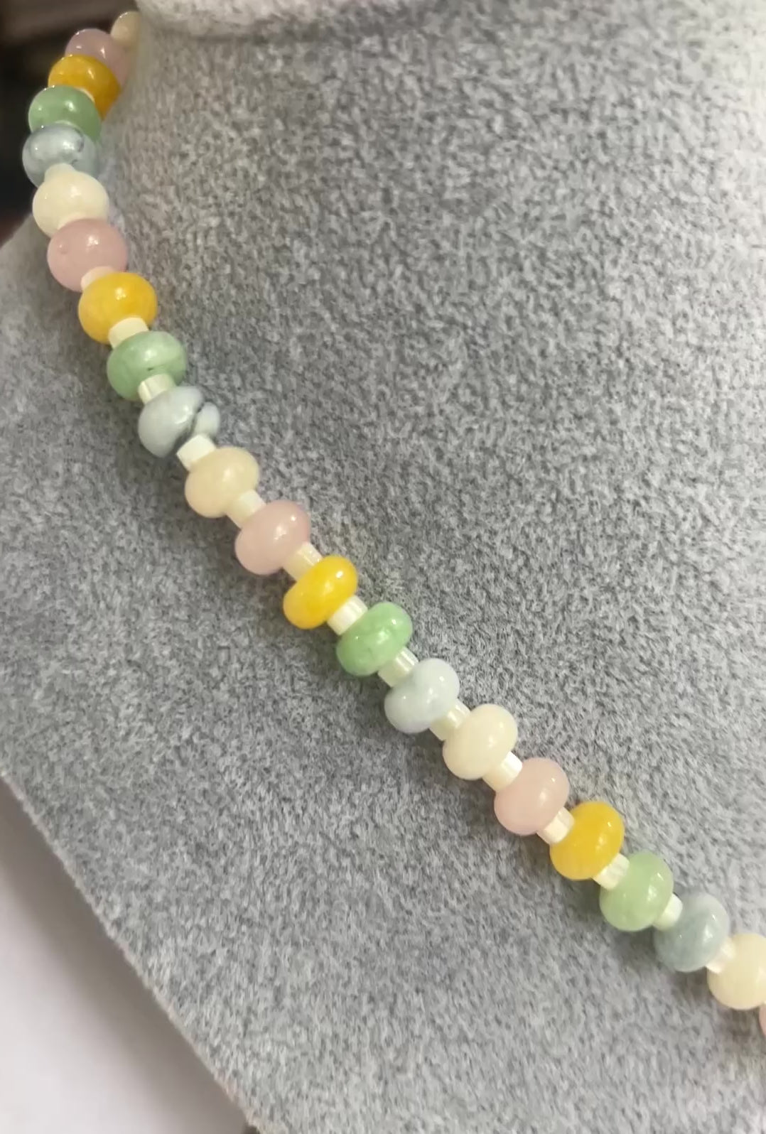 Candy waves collection: natural stone necklace with charms